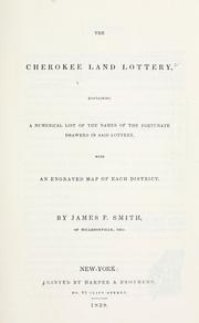 Front cover of The Cherokee land lottery by Smith, James F.