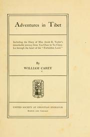 Cover of Adventures in Tibet by Carey, William