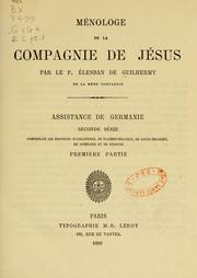 Front cover of Ménologe de la Compagnie de Jésus by Elesban de Guilhermy