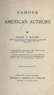 Cover of Famous American authors by Sarah Knowles Bolton