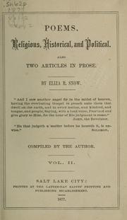 Front cover of Poems, religious, historical, and political by Eliza R. Snow