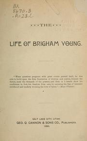 Front cover of The life of Brigham Young by Edward H. Anderson
