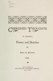 Front cover of Cherished thoughts in original poems and sketches by Anne L. Presset