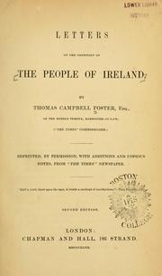 Front cover of Letters on the condition of the people of Ireland by Thomas Campbell Foster