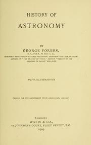 Front cover of History of astronomy by Forbes, George