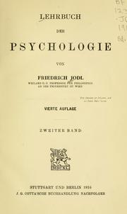 Front cover of Lehrbuch der Psychologie by Friedrich Jodl