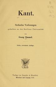 Cover of Kant by Georg Simmel