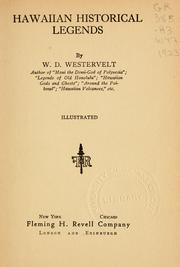 Cover of Hawaiian historical legends by W. D. Westervelt