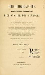 Front cover of Bibliographie biographique universelle by Eduard Maria Oettinger