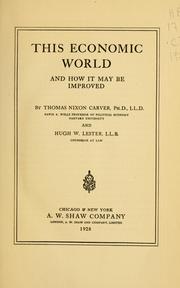 Cover of This economic world by Thomas Nixon Carver