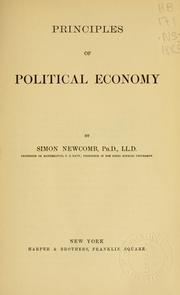 Front cover of Principles of political economy by Simon Newcomb