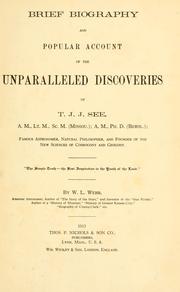 Front cover of Brief biography and popular account of the unparalleled discoveries of T.J.J. See .. by W. L. (William Larkin) Webb