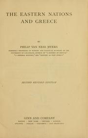 Front cover of The eastern nations and Greece by P. V. N. Myers