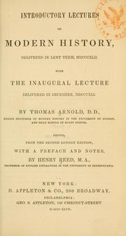 Cover of Introductory lectures on modern history by Arnold, Thomas