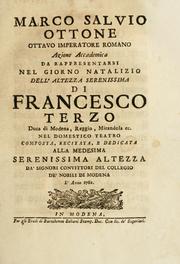 Front cover of Marco Salvio Ottone, ottavo imperatore romano by Francesco III d'Este Duke of Modena and Reggio