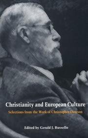 Front cover of Christianity and European culture by Christopher Dawson
