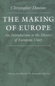 Front cover of The Making of Europe by Christopher Dawson