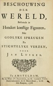 Front cover of Beschouwing der wereld by Jan Luiken