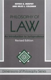 Cover of The philosophy of law by Jeffrie G. Murphy