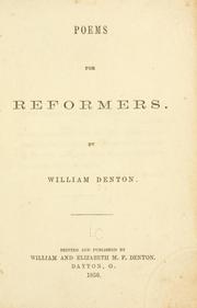 Front cover of Poems for reformers by Denton, William