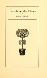 Front cover of Ballads of the plains by Emily Eva Mullenger Sloan