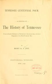 Front cover of Tennessee centennial poem by Mary A. A. Fry
