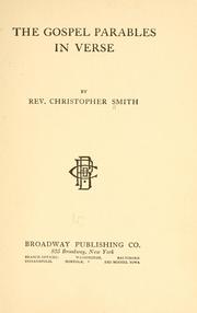 Front cover of The Gospel parables in verse by Smith, Christopher Rev.