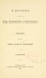 Front cover of A souvenir of the Tennessee centennial by Annie Somers Gilchrist