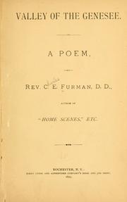Front cover of Valley of the Genesee by Charles Edwin Furman