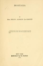 Front cover of Mortara by Helen Aldrich De Kroyft