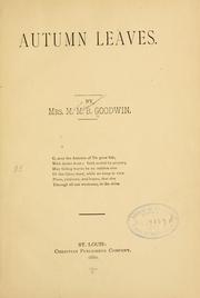 Front cover of Autumn leaves by Marcia Melissa Bassett Goodwin