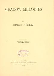 Cover of Meadow melodies by Charles Frederick Gerry