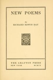 Cover of New poems by Richard Edwin Day