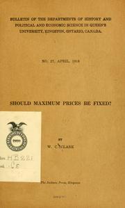Cover of Should maximum prices be fixed? by William Clifford Clark