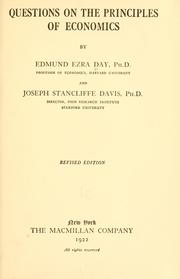Cover of Questions on the principles of economics by Edmund Ezra Day