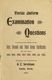 Front cover of Florida uniform examination questions by Strickland, Oscar Lee