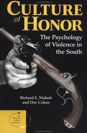 Front cover of Culture of honor by Richard E. Nisbett