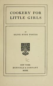 Front cover of Cookery for little girls by Olive Hyde Foster