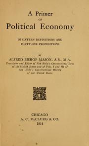Front cover of The primer of political economy by Alfred Bishop Mason