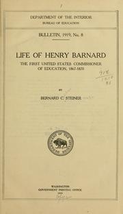 Cover of Life of Henry Barnard by Bernard Christian Steiner