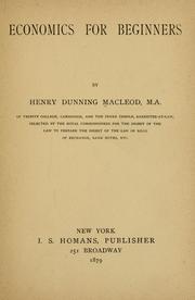 Front cover of Economics for beginners by Henry Dunning Macleod