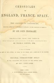 Cover of Chronicles of England, France, Spain, and the adjoining countries by Jean Froissart