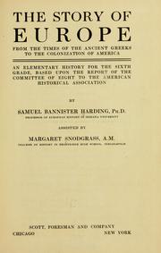Cover of The story of Europe from the times of the ancient Greeks to the colonization of America by Samuel Bannister Harding