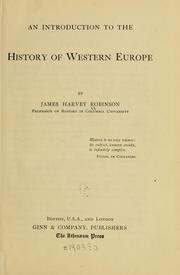 Front cover of An introduction to the history of western Europe by James Harvey Robinson