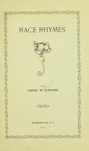 Front cover of Race rhymes by Carrie Williams Clifford