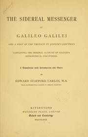 Front cover of Sidereus nuncius by Galileo Galilei