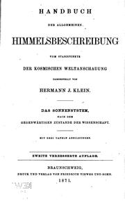 Cover of Handbuch der allgemeinen Himmelsbeschreibung: Vom Standpunkte der kosmischen Weltanschauung .. by Hermann Joseph Klein