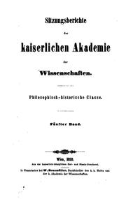 Front cover of Sitzungsberichte der kaiserlichen Akademie der Wissenschaften, philosophisch-historische Classe by Kaiserlichen Akademie der Wissenschaften in Wien, Philosophisch-Historische Klasse