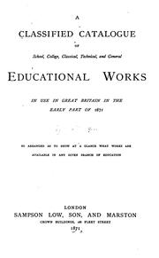 Front cover of A Classified Catalogue of School, College, Classical, Technical, and General Educational Works ... by [name missing]