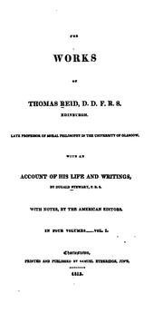 Front cover of The Works of Thomas Reid ...: ... with Account of His Life and Writings by Thomas Reid